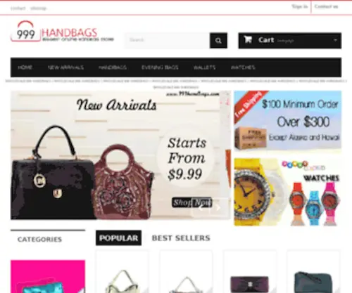 999Handbags.com(Wholesale Handbags) Screenshot