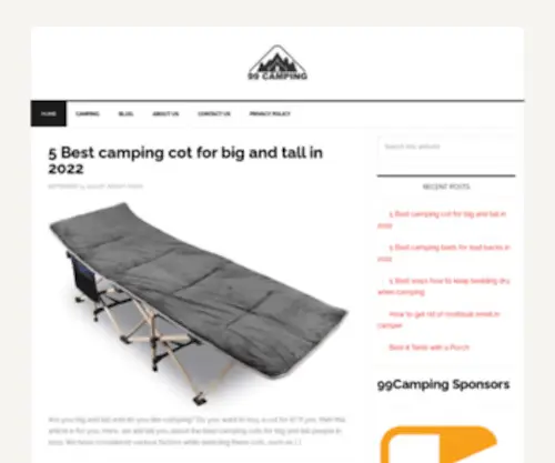 99Camping.com(Everything About Camping and the Great Outdoors) Screenshot