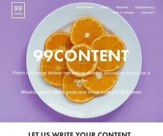 99Content.co(Weekly Mortgage Broker articles from just $19/week) Screenshot