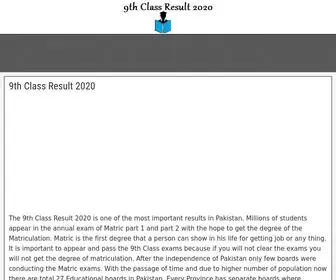 9THclassresult2019.pk(9th Class Result 2020 Check Online Punjab Board) Screenshot