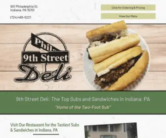 9THStreetdeliindiana.com(Subs, Salads, & Catering) Screenshot