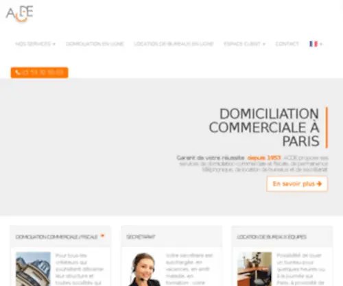 A-C-D-E.com(Domiciliation commerciale et fiscale d'entreprise à Paris) Screenshot