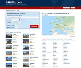 A-Europe.com(Europe accommodation online) Screenshot
