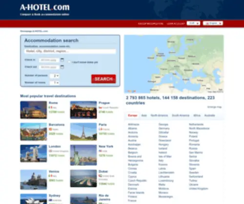 A-Hotels.com(Booking of hotels) Screenshot