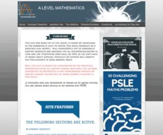 A-Levelmaths.com(A Level Maths Resource Site) Screenshot