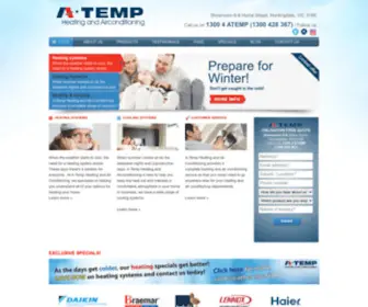 A-Temp.com.au(Heating and Airconditioning) Screenshot