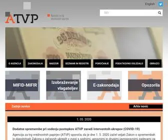 A-TVP.si(Agencija za trg vrednostnih papirjev) Screenshot