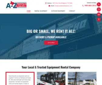 A-Zrentalsandsalesinc.com(Equipment Company) Screenshot