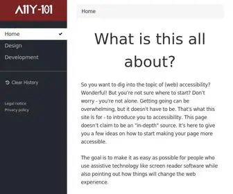 A11Y-101.com(Introduction to Accessibility) Screenshot