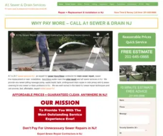 A1Sewercleaning.com(A1 Sewer Repair & Replacement Sewer Installation Contractors NJ New Jersey) Screenshot