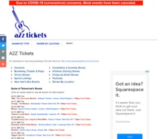 A2Z-Tickets.com(A2Z Tickets) Screenshot