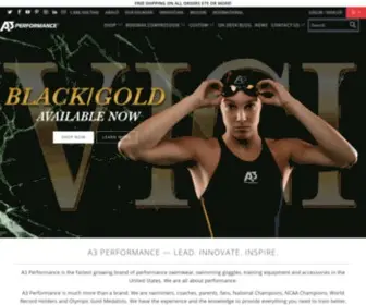 A3Performance.com(The Performance Swimwear company) Screenshot