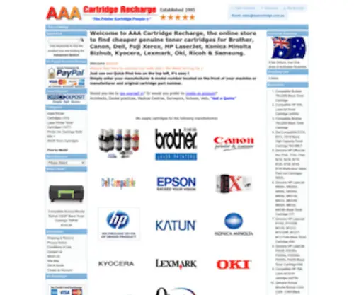 AAAcartridge.com.au(AAA Cartridge Recharge) Screenshot