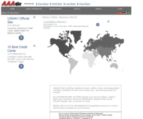 AAAdir.com(AAAdir World Bank Directory) Screenshot