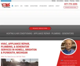 AAAservicenetwork.com(HVAC, Plumbing, & Appliance Repair in Howell, MI) Screenshot