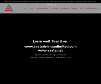 AAAtrainingunlimited.com(Texas Adjuster License Training) Screenshot