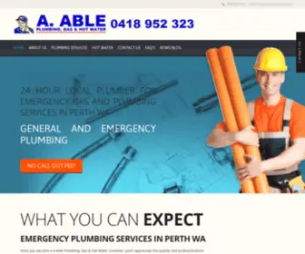 AAbleplumbing.com(Emergency Plumber Perth WA) Screenshot