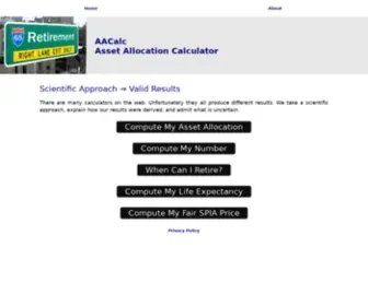 AAcalc.com(Asset Allocation Calculator) Screenshot