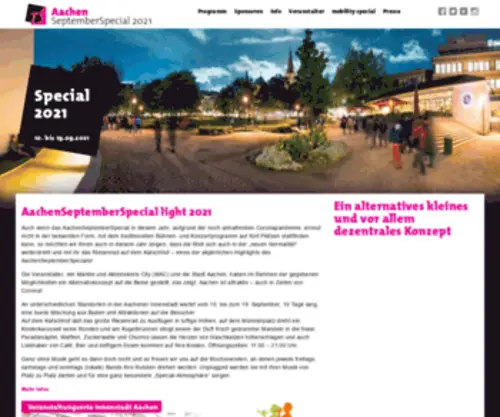 AAchenseptemberspecial.de(Aachen Veranstaltungen im September) Screenshot
