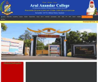 AActni.edu.in(Arul Anandar College (Autonomous)) Screenshot