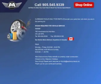 AAdiscountauto.ca(AA Discount Auto Parts Hamilton) Screenshot