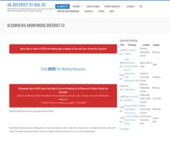 AAdistrict51.org(Alcoholics Anonymous District 51) Screenshot