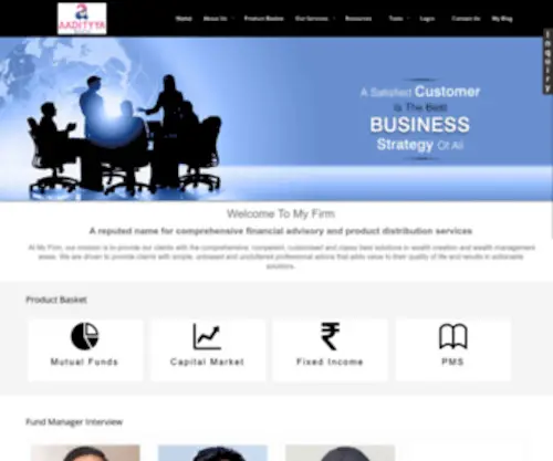 AAdityyawealth.com(We are a financial product distributor in CITY NAME) Screenshot
