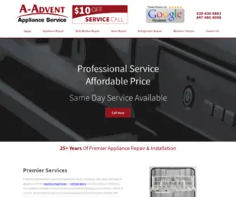 AAdventapplianceservice.com(Schaumburg IL Appliance Repair & Installation) Screenshot