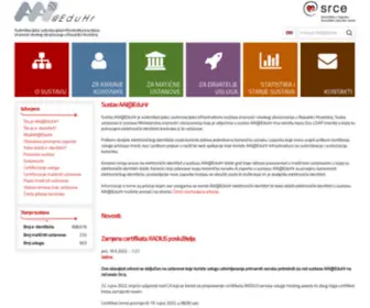 AAiedu.hr(Autentikacijska i autorizacijska infrastruktura sustava znanosti i visokog obrazovanja u Republici Hrvatskoj) Screenshot