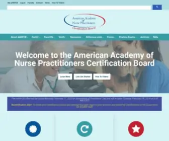 AAnpcert.org(The American Academy of Nurse Practitioners Certification Board) Screenshot