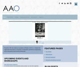 AAO-Archivists.ca(Archives Association of Ontario) Screenshot