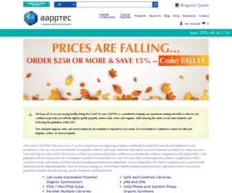 AApptec.com(Search Peptides and Peptide Accessories for Sale) Screenshot