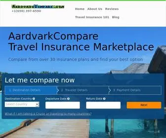 AArdvarkcompare.com(Best Travel Insurance Marketplace) Screenshot