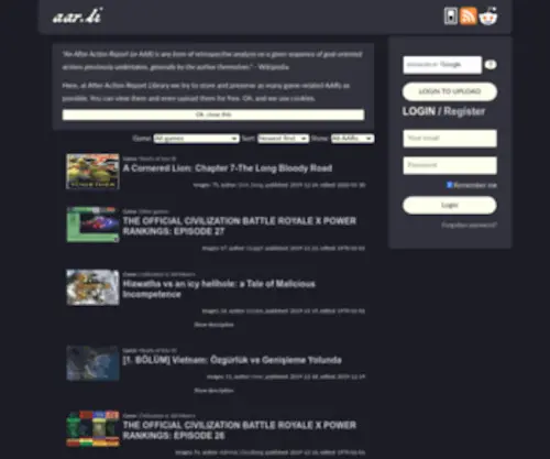 AAR.li(After Action Reports Library) Screenshot