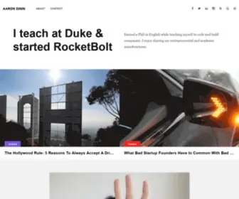 AArondinin.com(Co-founded RocketBolt and teach entrepreneurship at Duke University) Screenshot