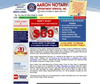 AAronnotary.com(Florida notary) Screenshot