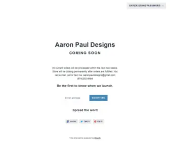 AAronpauldesigns.com(Aaron Paul Designs) Screenshot