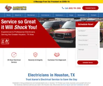 AAronselectricalservice.com(24/7 Emergency Electrician in Houston) Screenshot