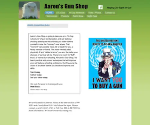 AAronsgunshop.com(Aaron's Gun Shop) Screenshot