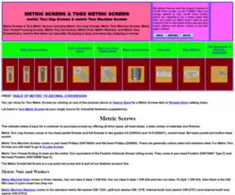 AAronsmetricscrews.com(METRIC SCREWS) Screenshot