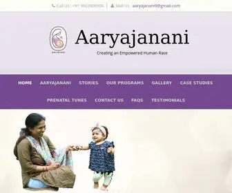 AAryajanani.org(Creating an Empowered Human Race) Screenshot