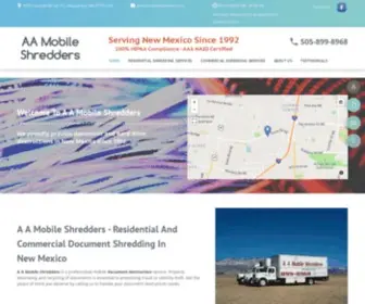 AAshredders.com(A A Mobile Shredders) Screenshot