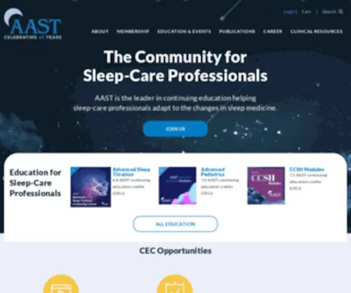 AAstweb.org(The American Association of Sleep Technologists (AAST)) Screenshot