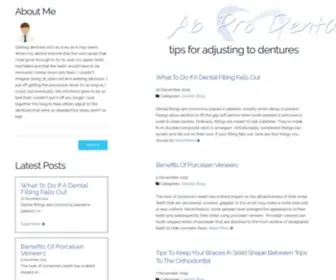 AB-Pro-Dentaire.com(Tips for adjusting to dentures) Screenshot