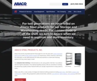 Abacosteel.com(Industrial Steel Shelving) Screenshot