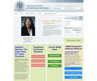 Abam.net(American Board of Addiction Medicine) Screenshot