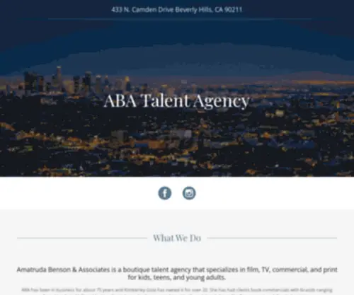 Abatalent.com(ABA Talent Agency Inc) Screenshot