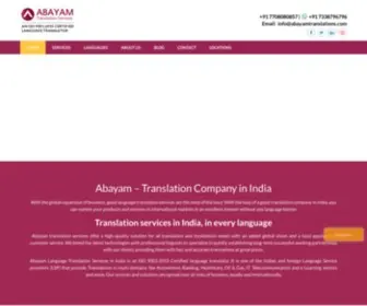 Abayamtranslations.com(Translation Company in India) Screenshot