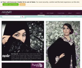 Abayasbyakhawat.com(Abayas exclusively make for all occasions. Abayas by Akhawat) Screenshot