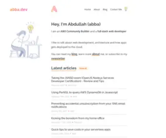Abba.dev(Personal website and blog for Abdullah (abba)) Screenshot